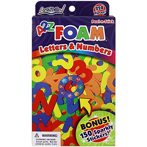 123 Foam Alphabet Letter Stickers and 190 Geometric Shape Foam